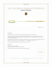2.50 Ct.Tw.Total Carat Weight Emerald and Natural Diamond Tennis/Line Bracelet, 18K Yellow Gold Appraisal