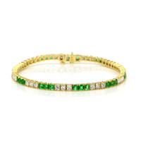 2.50 Ct.Tw. Emerald Natural Diamond Tennis/Line Bracelet, 18K Yellow Gold Video