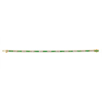 2.50 Ct.Tw. Emerald Natural Diamond Tennis/Line Bracelet, 18K Yellow Gold Image