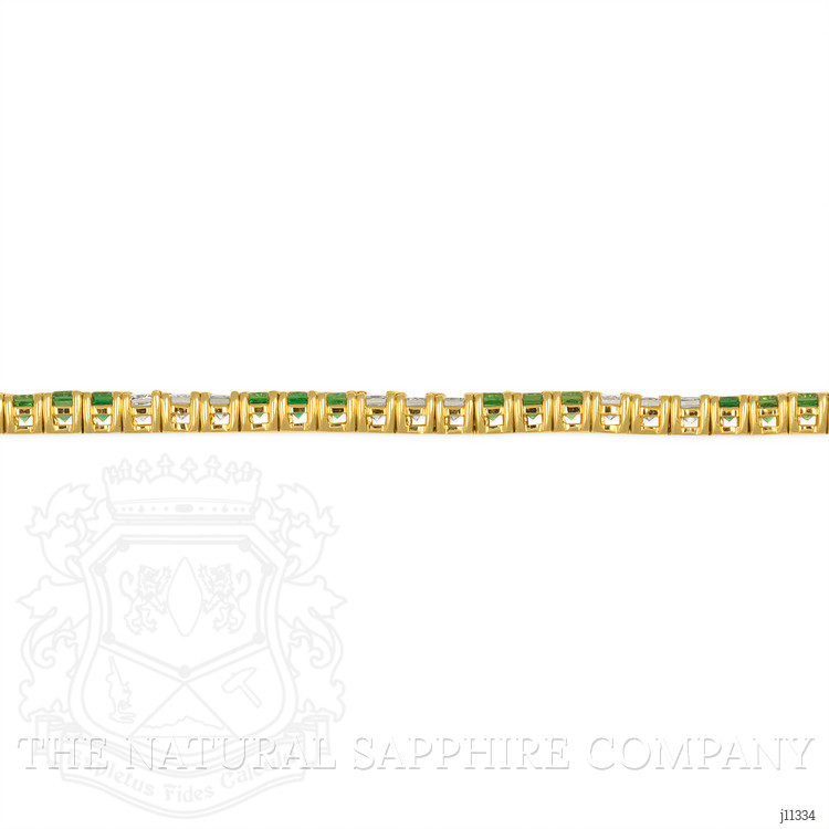 2.50 Ct.Tw. Emerald Natural Diamond Tennis/Line Bracelet, 18K Yellow Gold