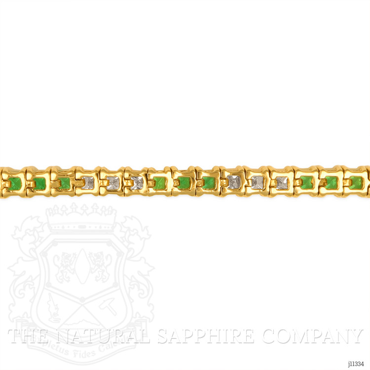 2.50 Ct.Tw. Emerald Natural Diamond Tennis/Line Bracelet, 18K Yellow Gold