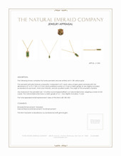 4.07 Ct. Emerald Natural Diamond Pave Pendant, 18K Yellow Gold Appraisal