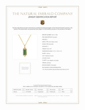 4.07 Ct. Emerald Natural Diamond Pave Pendant, 18K Yellow Gold Scan Report
