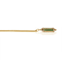4.07 Ct. Emerald Natural Diamond Pave Pendant, 18K Yellow Gold Image