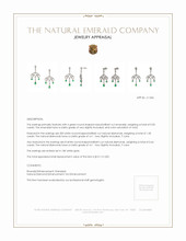 1.35 Ct.Tw. Emerald Natural Diamond Studs Earrings, 18K White Gold Appraisal