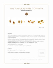 0.73 Ct.Tw. Ruby Natural Diamond Studs Earrings, 14K Yellow Gold Appraisal