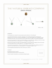 0.78 Ct. Emerald Natural Diamond Pave Pendant, 18K White Gold Appraisal