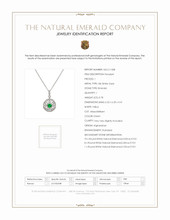 0.78 Ct. Emerald and Natural Diamond Pave Pendant, 18K White Gold Scan Report