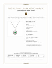 0.78 Ct. Emerald and Natural Diamond Pave Pendant, 18K White Gold Scan Report