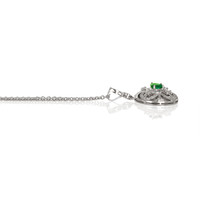 0.78 Ct. Emerald Natural Diamond Pave Pendant, 18K White Gold Image