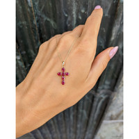 1.41 Ct. Ruby Accent Stones Pendant, 14K Yellow Gold Life Style