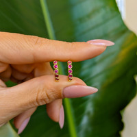 0.31 Ct.Tw. Ruby Bezel Earrings, 14K Yellow Gold Life Style