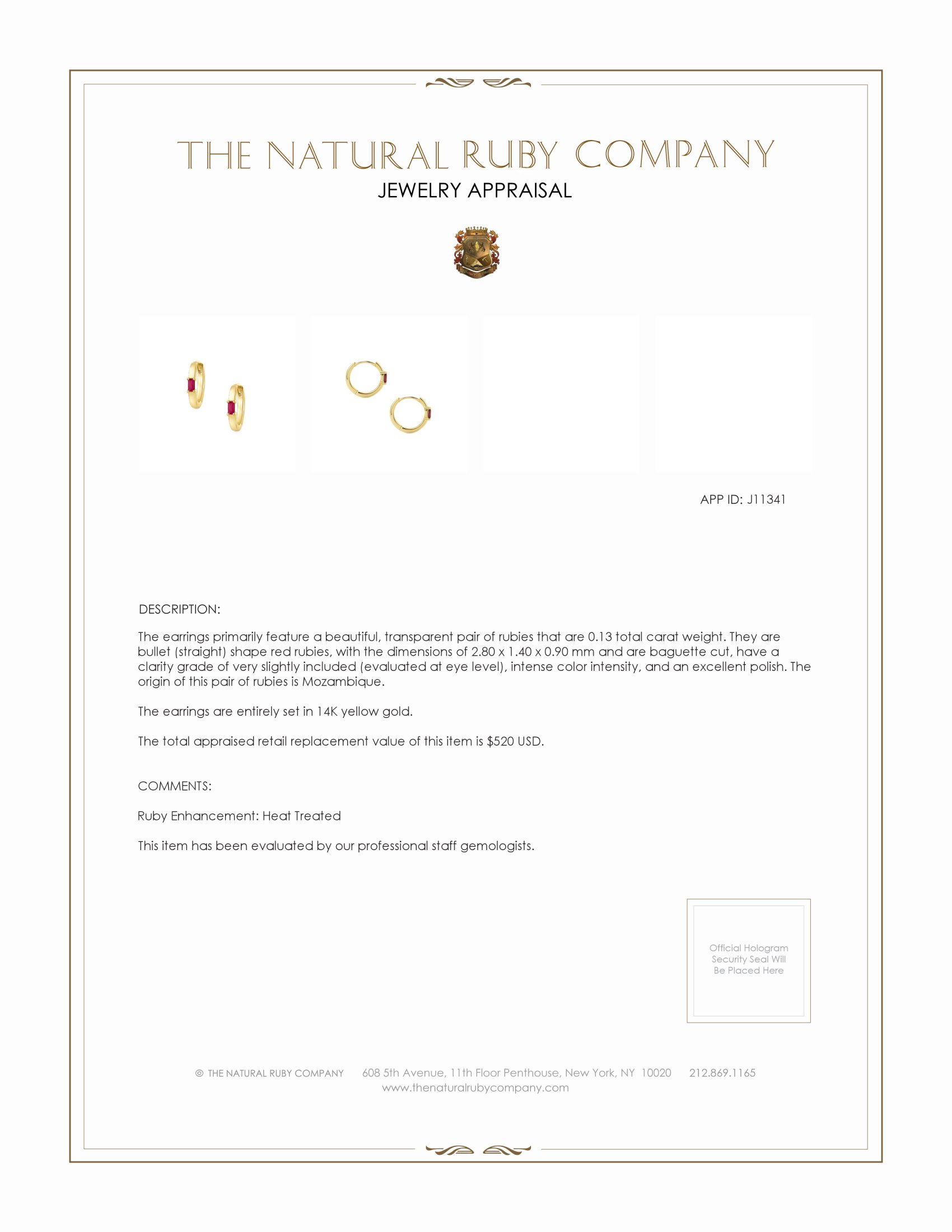 0.13 Ct.Tw. Ruby Halo Earrings, 14K Yellow Gold