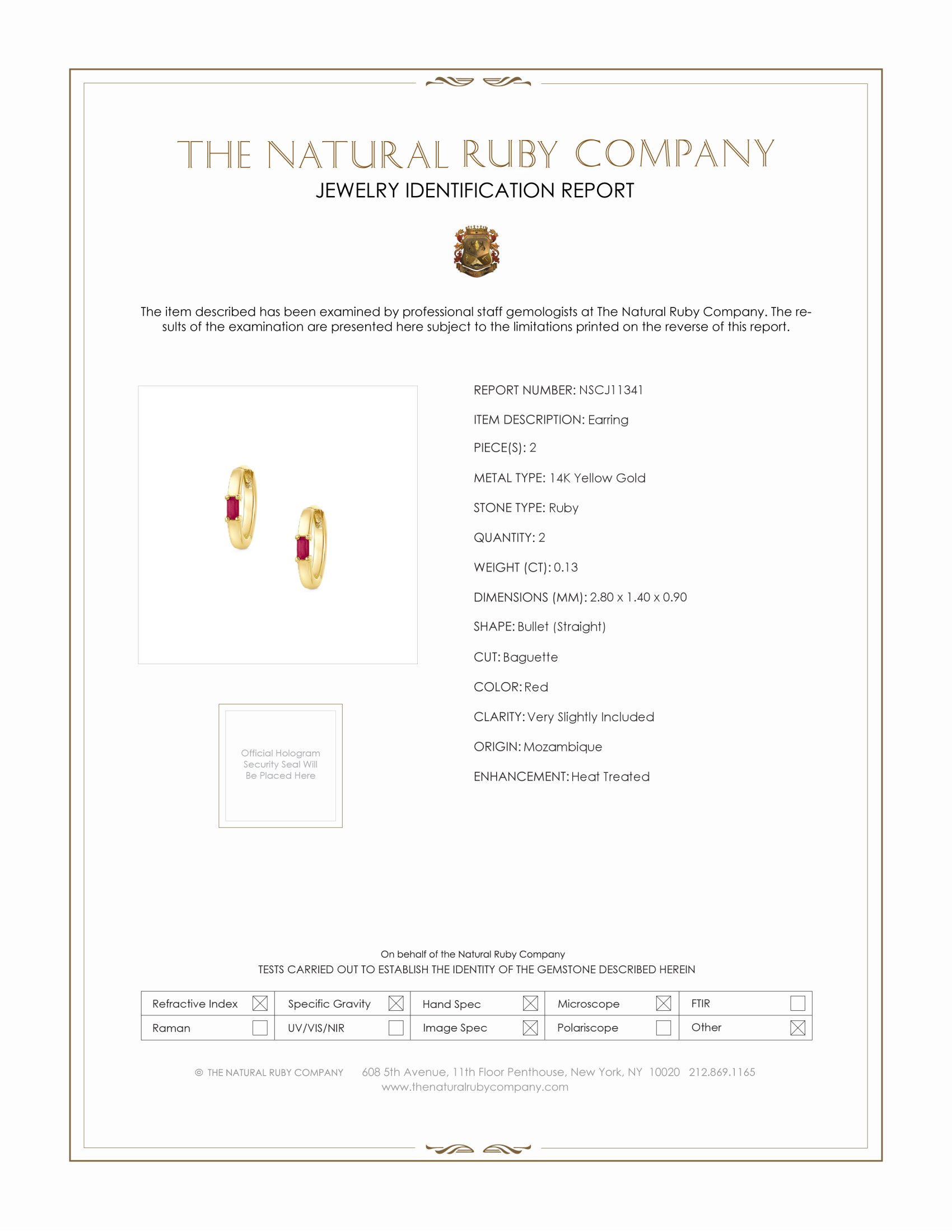 0.13 Ct.Tw. Ruby Halo Earrings, 14K Yellow Gold