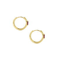 0.13 Ct.Tw. Ruby Halo Earrings, 14K Yellow Gold Image