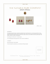 1.31 Ct.Tw. Ruby Studs Earrings, 14K Yellow Gold Appraisal