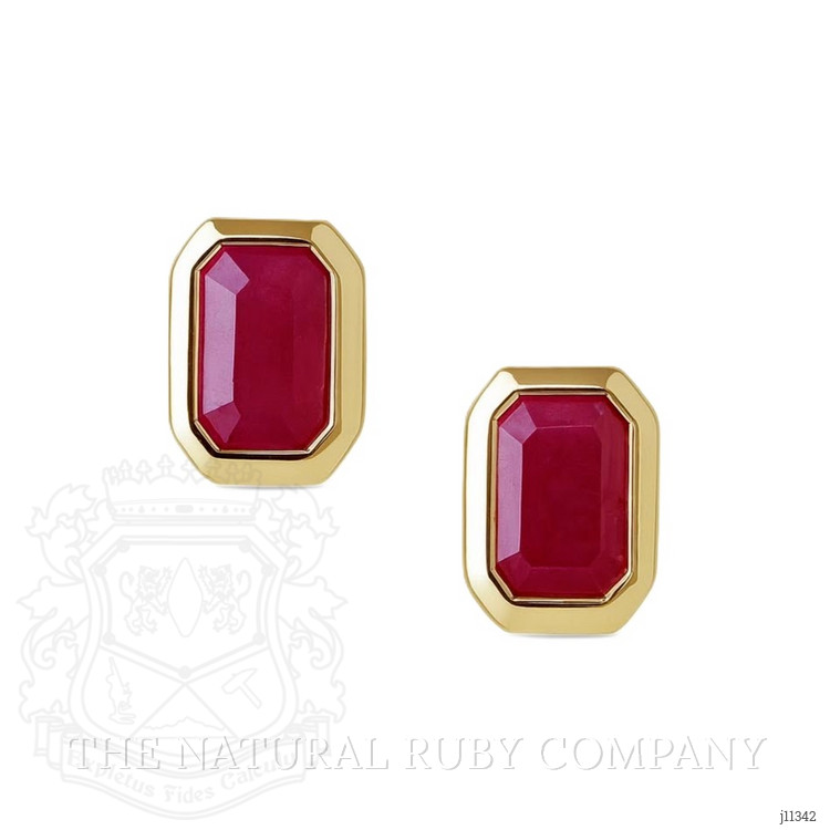 1.31 Ct.Tw. Ruby Studs Earrings, 14K Yellow Gold