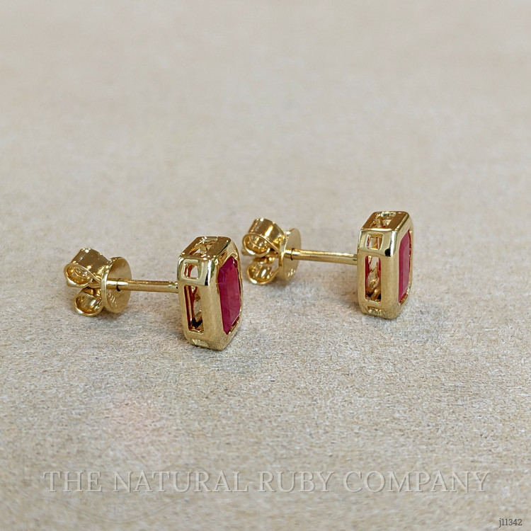 1.31 Ct.Tw. Ruby Studs Earrings, 14K Yellow Gold
