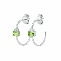 Peridot 14K White Gold earring