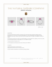 2.03 Ct. Purplish Pink Sapphire and Natural Diamond Pave Ring, Platinum 950 Appraisal