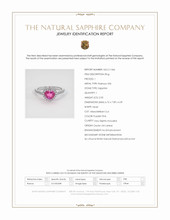 2.03 Ct. Purplish Pink Sapphire and Natural Diamond Pave Ring, Platinum 950 Scan Report