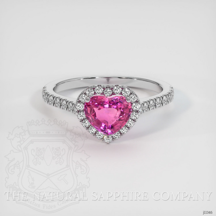 2.03 Ct. Pinkish Purple Sapphire and Natural Diamond Pave Ring, Platinum 950