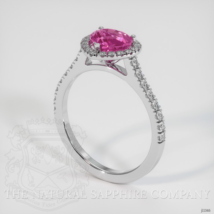 2.03 Ct. Pinkish Purple Sapphire and Natural Diamond Pave Ring, Platinum 950