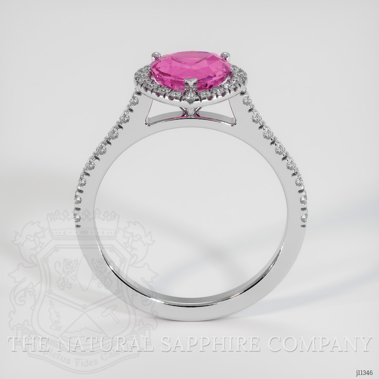 2.03 Ct. Pinkish Purple Sapphire and Natural Diamond Pave Ring, Platinum 950