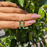 1.86 Ct.Tw. Emerald Drops Earrings, 14K Yellow Gold Life Style