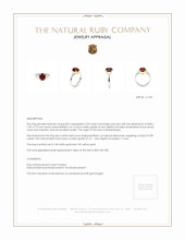 3.01 Ct. Ruby and Natural Diamond Three Stone Ring, 14K White & Yellow Appraisal