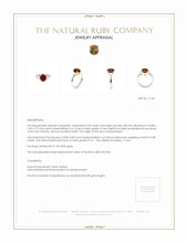 2.99 Ct. Ruby Natural Diamond Three Stone Ring, 14K White Gold Appraisal
