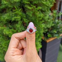 3.01 Ct. Ruby and Natural Diamond Three Stone Ring, 14K White & Yellow Life Style