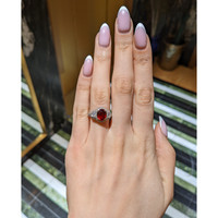3.01 Ct. Ruby and Natural Diamond Three Stone Ring, 14K White & Yellow Life Style