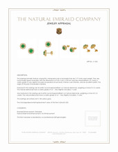 1.26 Ct.Tw.Total Carat Weight Emerald and Natural Diamond Studs Earrings, 18K Yellow Gold Appraisal