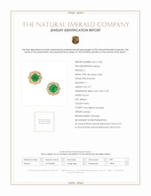 2.77 Ct.Tw. Emerald Natural Diamond Pave Earrings, 18K Yellow Gold Scan Report