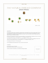 3.36 Ct.Tw. Emerald Natural Diamond Pave Earrings, 18K Yellow Gold Appraisal