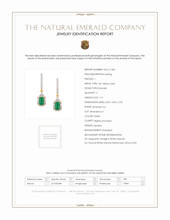 1.14 Ct.Tw. Emerald Natural Diamond Halo Earrings, 14K Yellow Gold Scan Report