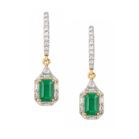 1.14 Ct.Tw. Emerald 14K Yellow Gold earring
