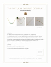 0.18 Ct. Emerald Natural Diamond Accent Stones Necklace, 14K Yellow Gold Appraisal