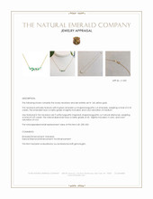 0.18 Ct. Emerald and Natural Diamond Accent Stones Necklace, 14K Yellow Gold Appraisal