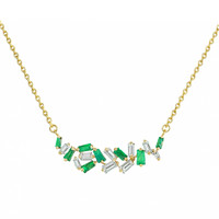 0.18 Ct. Emerald 14K Yellow Gold necklace