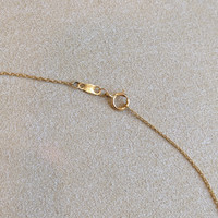 0.18 Ct. Emerald Natural Diamond Accent Stones Necklace, 14K Yellow Gold Image