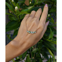 0.18 Ct. Emerald Natural Diamond Accent Stones Necklace, 14K Yellow Gold Life Style