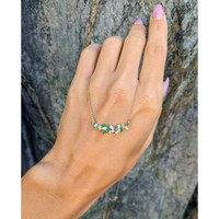 0.18 Ct. Emerald Natural Diamond Accent Stones Necklace, 14K Yellow Gold Life Style