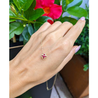 0.27 Ct. Ruby Accent Stones Pendant, 14K Yellow Gold Life Style