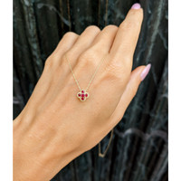 0.27 Ct. Ruby Accent Stones Pendant, 14K Yellow Gold Life Style