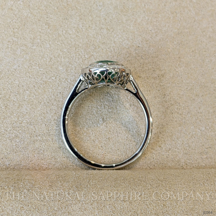 1.97 Ct. Emerald Natural Diamond Pave Ring, Platinum 950