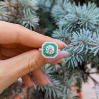 1.30 Ct. Natural Diamond Natural Diamond Pave Ring, Platinum 950 Life Style