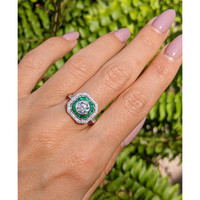 1.30 Ct. Natural Diamond Natural Diamond Pave Ring, Platinum 950 Life Style