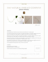 0.33 Ct. Emerald and Natural Diamond Accent Stones Necklace, 14K Yellow Gold Appraisal